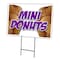 Signmission Mini Donuts Yard Sign & Stake outdoor plastic coroplast window, C-1824 Mini Donuts C-1824 Mini Donuts - alternate 1